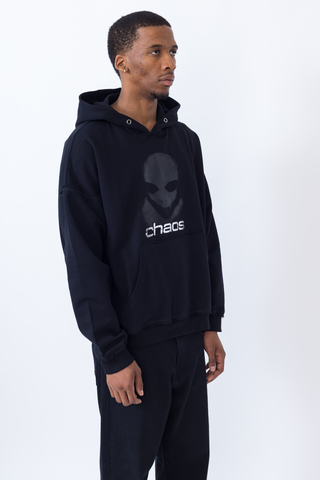 Bluza Z Kapturem Chaos Alien Distressed Black Black