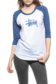 Longsleeve Damski Stussy Basic Raglan 3/4 