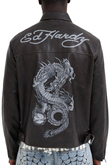 Bunda Ed Hardy Vintage Washed Vegan Leather Motocross