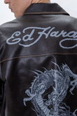 Kurtka Ed Hardy Vintage Washed Vegan Leather Motocross