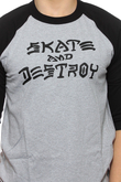 Longsleeve Thrasher Skate And Destroy 3/4 