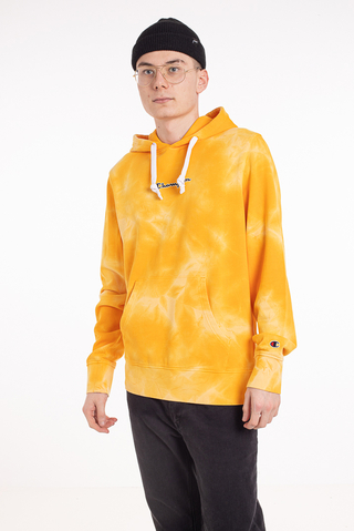 Champion Script Logo Small Hoodie 216160 YS041 Gold Tie dye