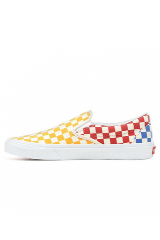 Red blue yellow on sale vans slip on