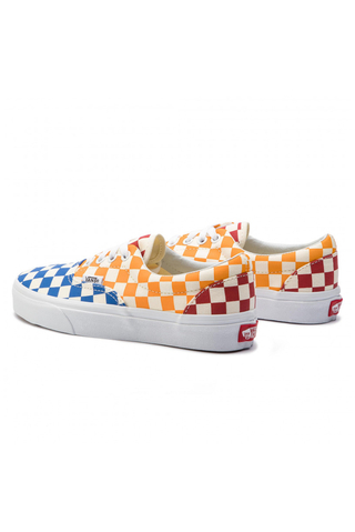 Red blue yellow hot sale checkered vans