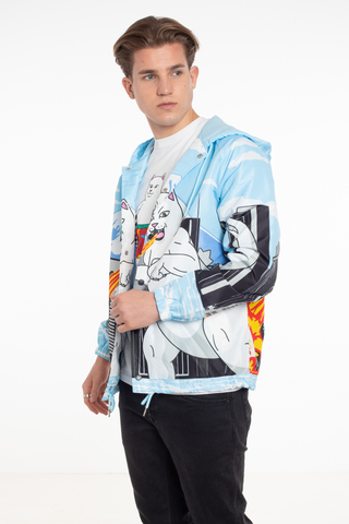 Ripndip Nermzilla Hooded Coach Jacket Baby Blue RND4902