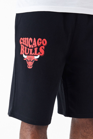 New Era Chicago Bulls NBA Script Oversized Shorts