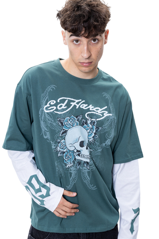 Longsleeve Ed Hardy 1971 Skull Double Layer Relaxed