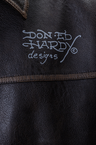 Kurtka Ed Hardy Vintage Washed Vegan Leather Motocross