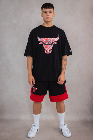 New Era Men's Chicago Bulls NBA Seasonal Infill Tee / T-Shirt / Tshirt -  Grey