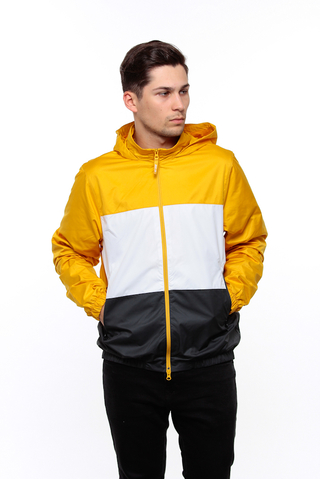 nike windbreaker yellow and white