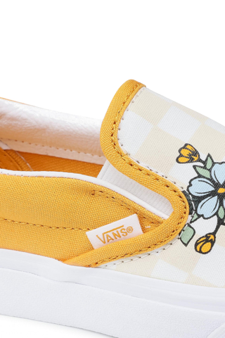 Vans Classic Slip-On Cottage Check Floral Yellow White Size 10