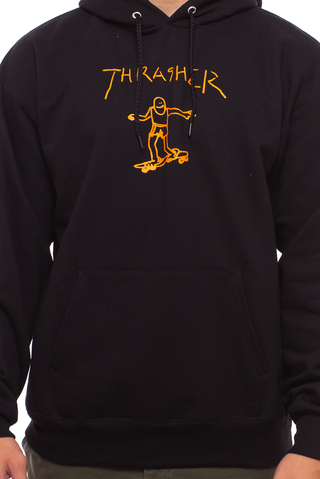 【THRASHER】 GONZ HOOD [BLACK/ORANGE] GONZ - ZIP UP HOODIE - BLACK – Thrasher Magazine
