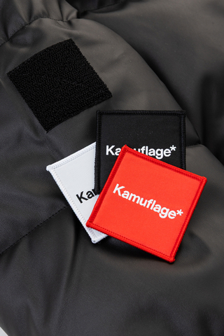 Skórzana Kurtka Zimowa Kamuflage Puff Patchwork