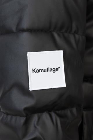 Zimní Bunda Kamuflage Puff Patchwork Ekologická kůže