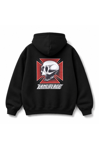 Mikina Na Zip Kamuflage Skull