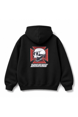 Mikina Na Zip Kamuflage Skull