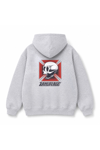 Mikina Na Zip Kamuflage Skull