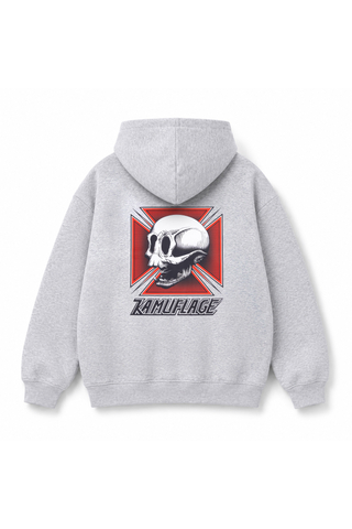 Mikina Na Zip Kamuflage Skull