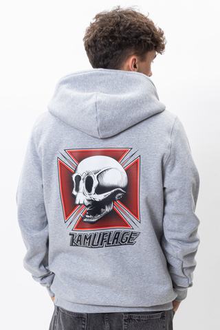 Mikina Na Zip Kamuflage Skull