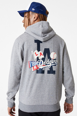New Era LA Dodgers MLB Flag Graphic Hoodie Grey 60416436