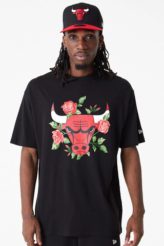 New Era Chicago Bulls Floral Graphic Oversized T-shirt