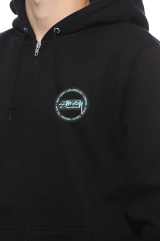 Bluza Kaptur Zip Stussy Basic International Dot