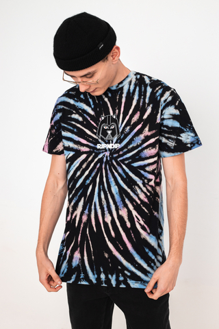 Rip N Dip Far Far Away Short Sleeve T-Shirt Black Pink Blue Spiral Tie Dye