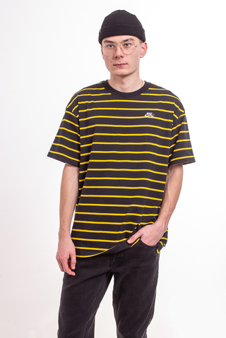 Nike SB Striped Skate T-shirt DB9963-010 Black Yellow