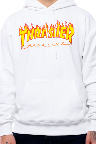 Thrasher flame hoodie white Clearance