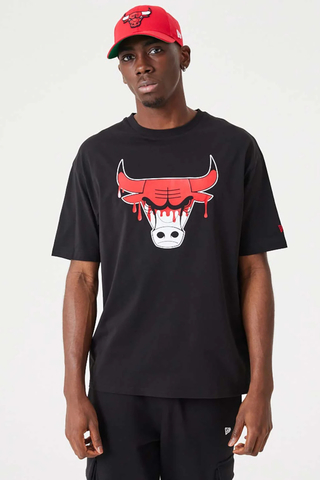 New Era Chicago NBA Drip Logo Bulls T-shirt 60332207 Black