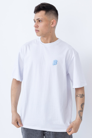 Relab Basic R T-shirt White Blue