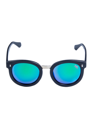 New Bad Line Lady XXX 696 Sunglasses Black Mat Green Mirror