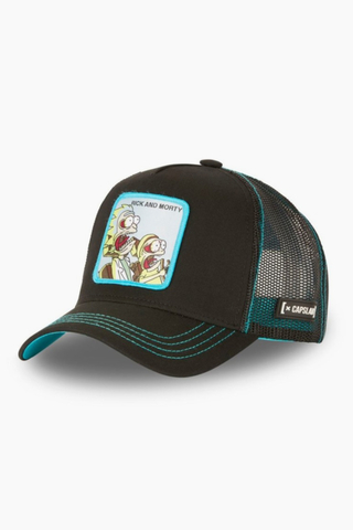 Capslab Rick & Morty Black Rick and Morty Trucker Cap - One-Size