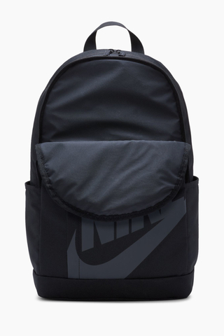 nike elemental backpack in black with neon swoosh