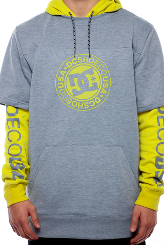 DC Shoes Dryden Snow Hoodie Grey Yellow EDYFT03442GHD0