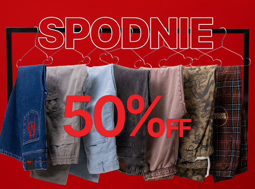 Spodnie taniej o 50% - Wyprzedaż