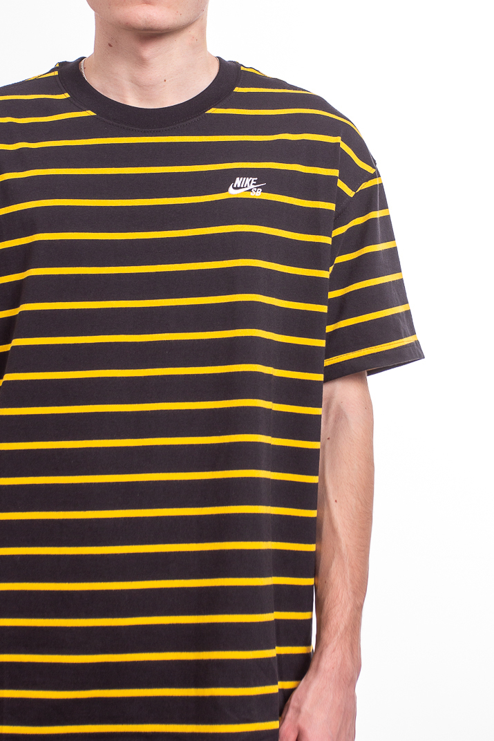 Nike SB Striped Skate T-shirt DB9963-010 Black Yellow