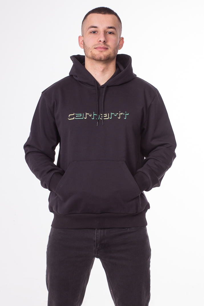hooded shadow script sweatshirt