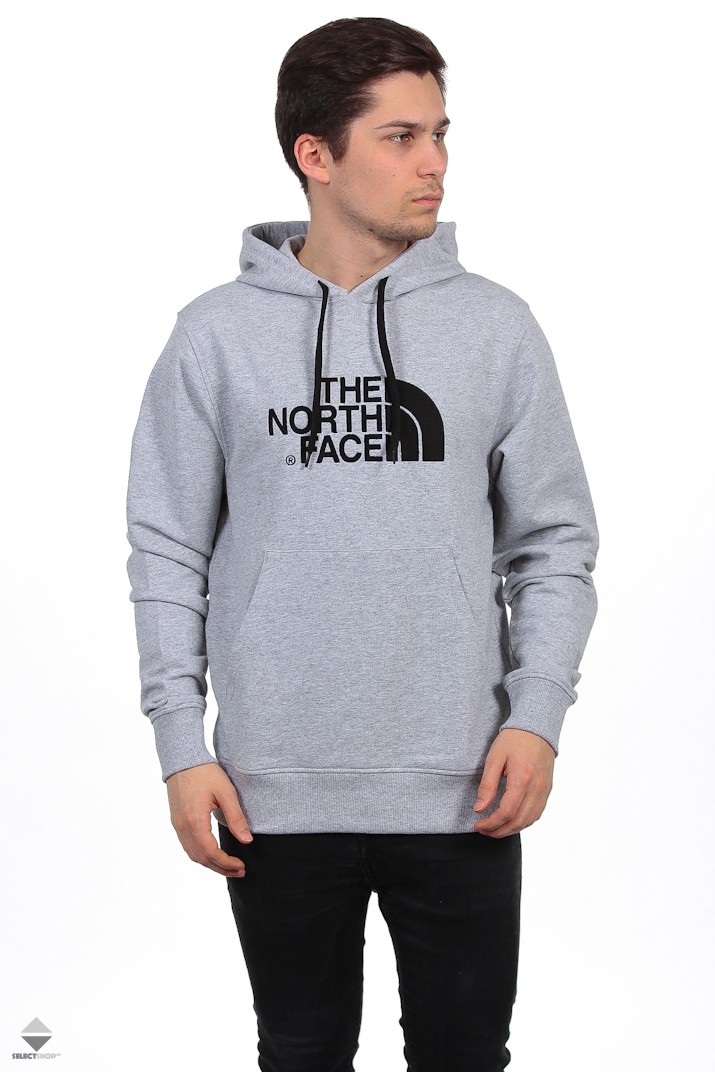 north face drew peak hoodie grey