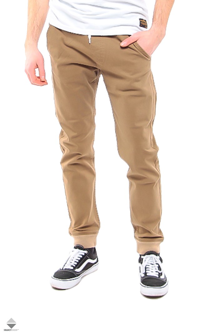 khaki denim joggers