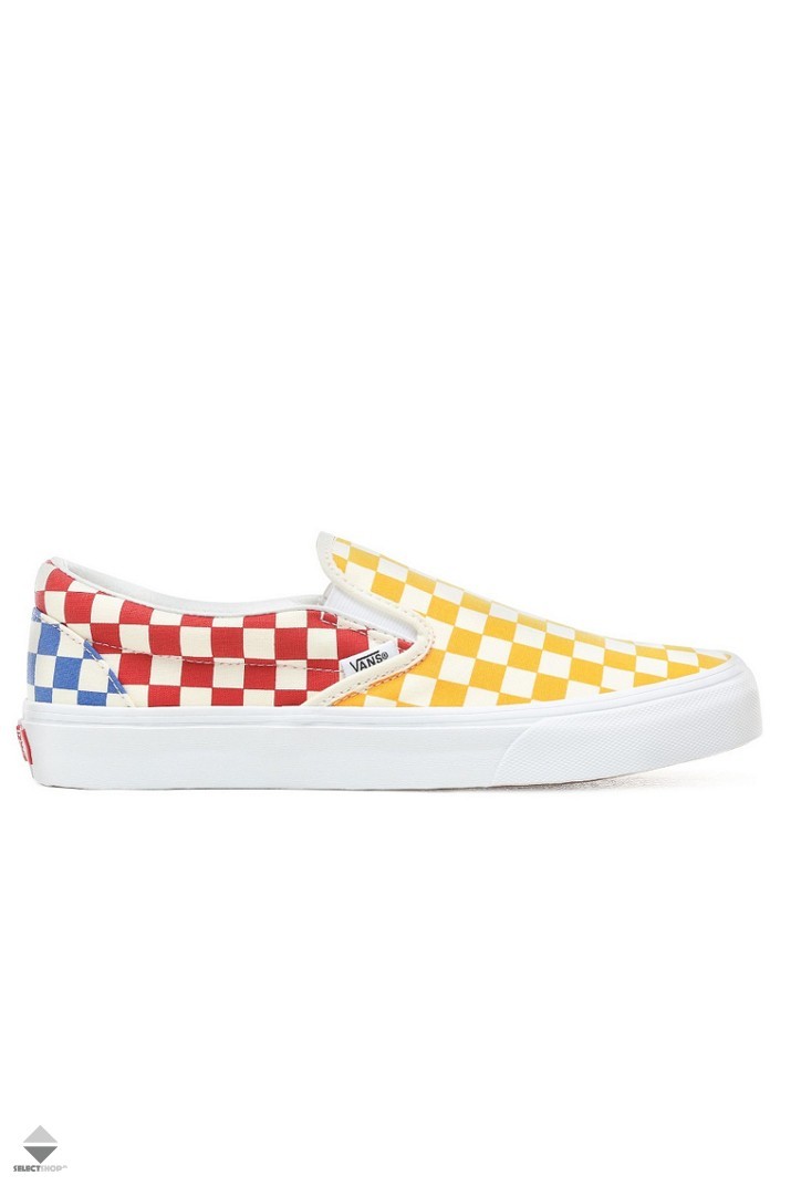 Koncession arabisk kompensere Vans Classic Slip-On Checkerboard Sneakers Yellow Red Blue VN0A38F7VLV1