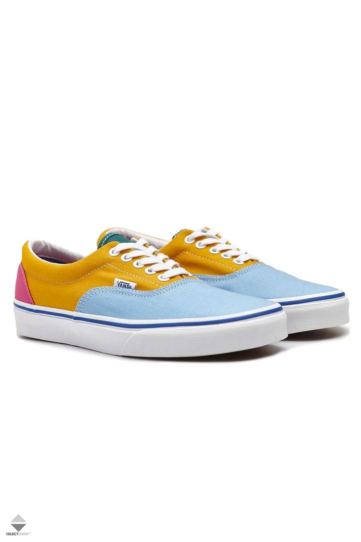 vans era yellow blue