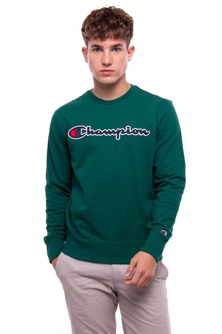 champion script logo crew neck sweatshirt