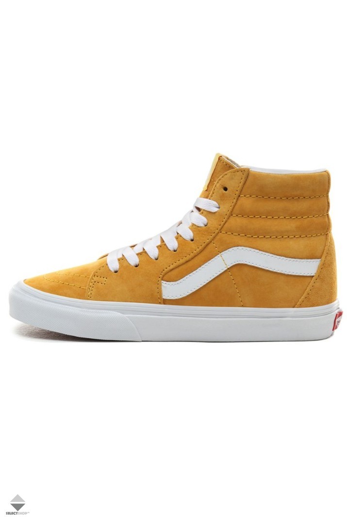 yellow suede high top vans