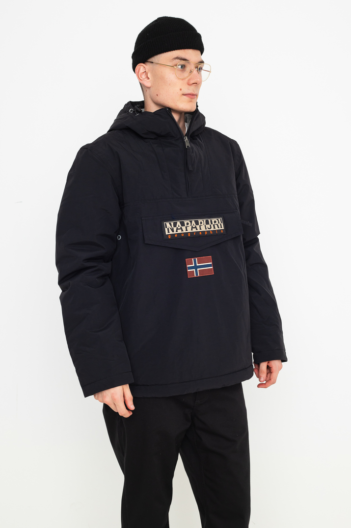 napapijri black rainforest winter pullover jacket