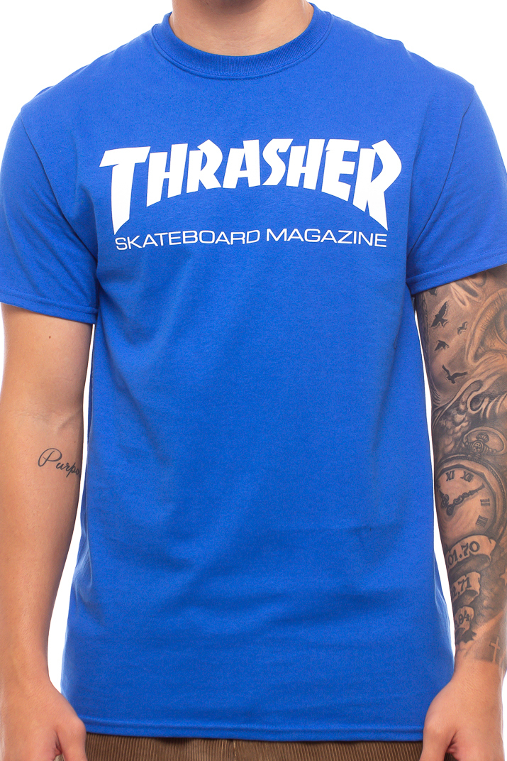 thrasher tee blue