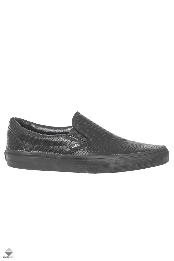 vans classic slip on perf leather black