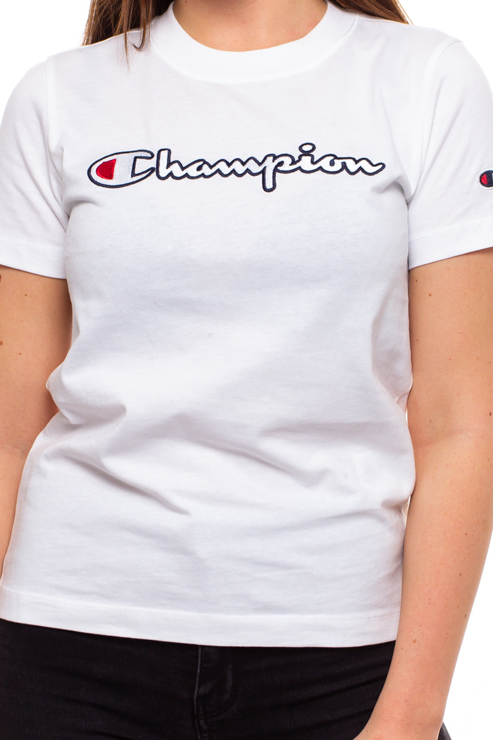 champion script white t shirt