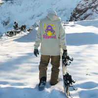 Stylowa bluza snowboardowa Palto. Beżowa z nadrukiem na plecach.